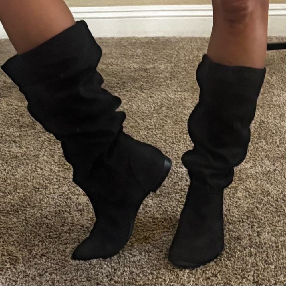 Black Slouch Knee-High Women's Boots